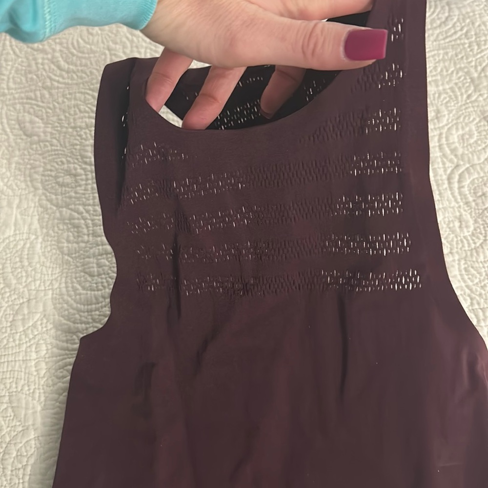 Women’s Racerback Tank Top - Deep Plum - Picture 3 of 5